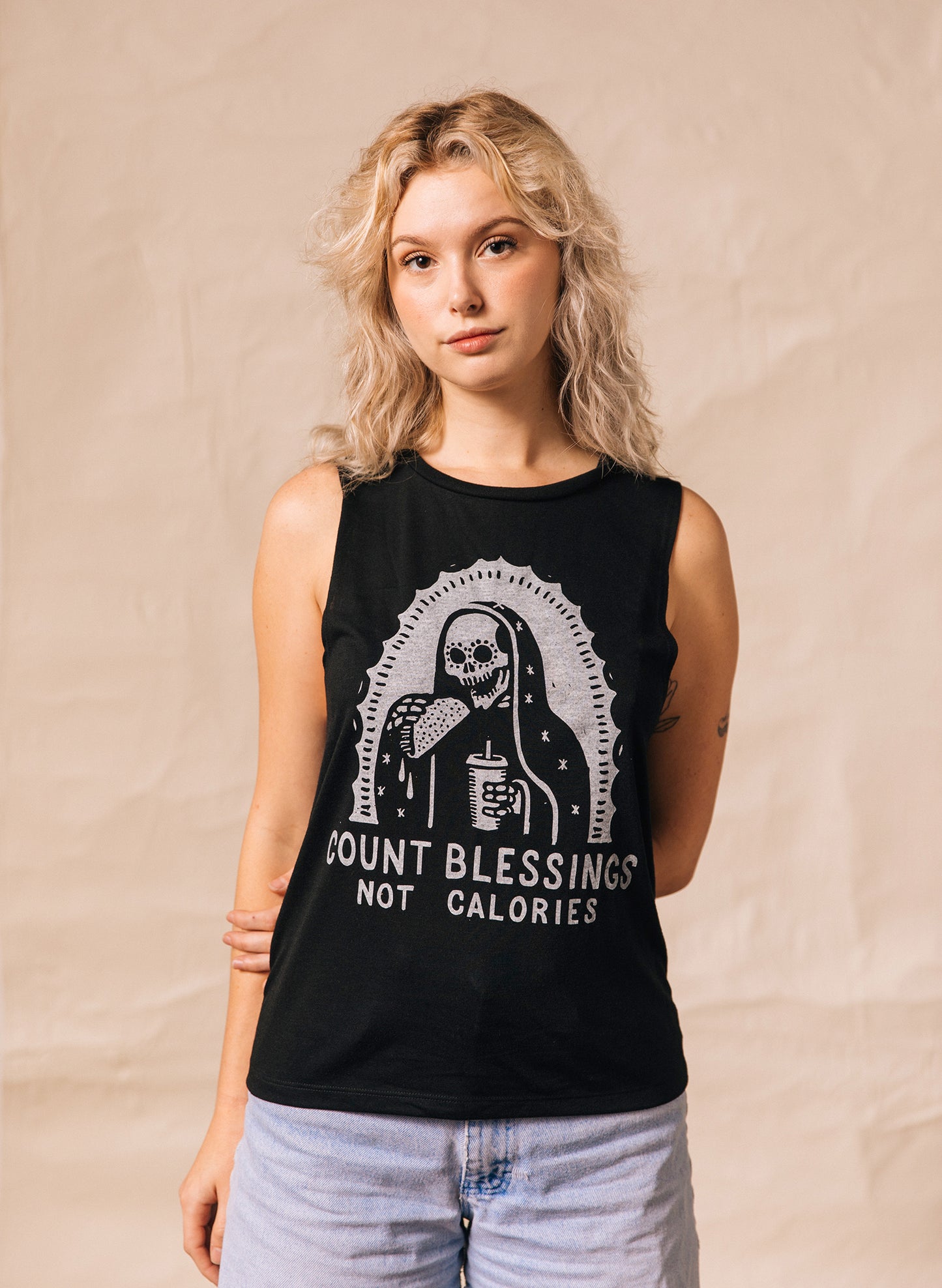 Count Blessings Not Calories Muscle Tee