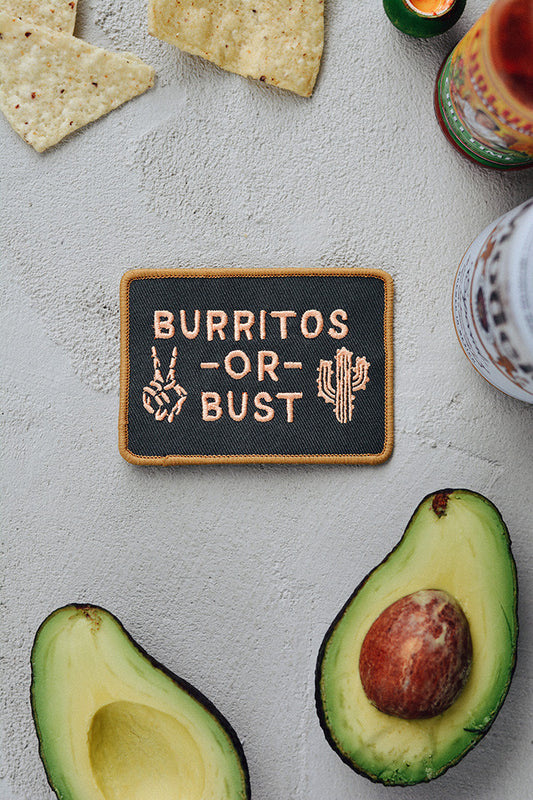 NEW Food Lifestyle Goods & GIfts: Burritos or Bust Iron-On Patch