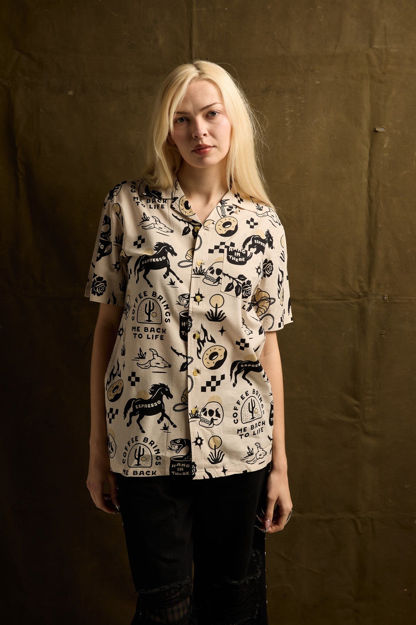 Cowboy Coffee Button-Up