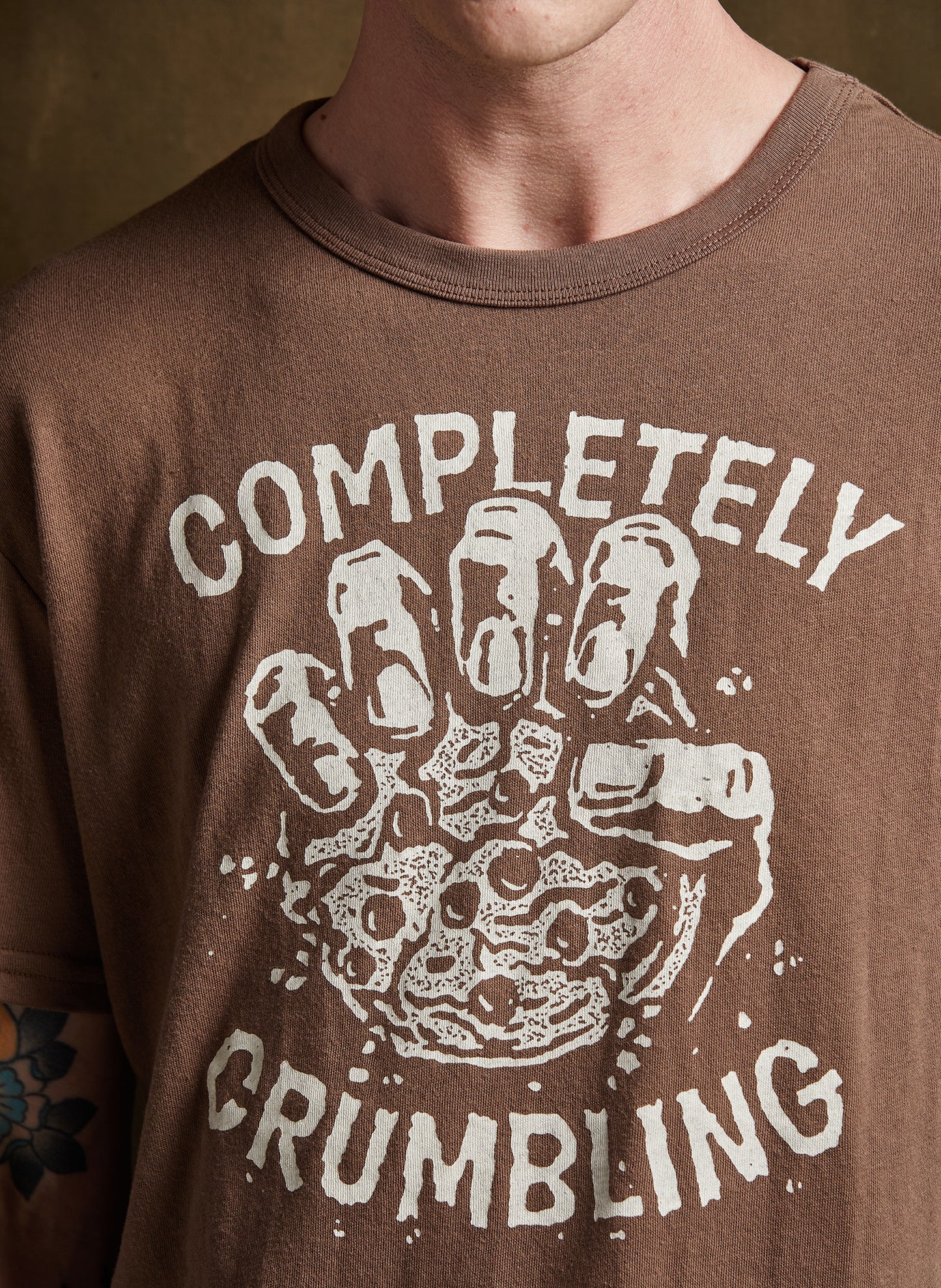 men - Pyknic | Completely Crumbling Cookies Tshirt | Vintage Inspired Soft Crewneck Tee | Mental Health TShirt | Burnt Out | Foodie Gift | Food Shirt | Bakery Pastry | Baker Shirt