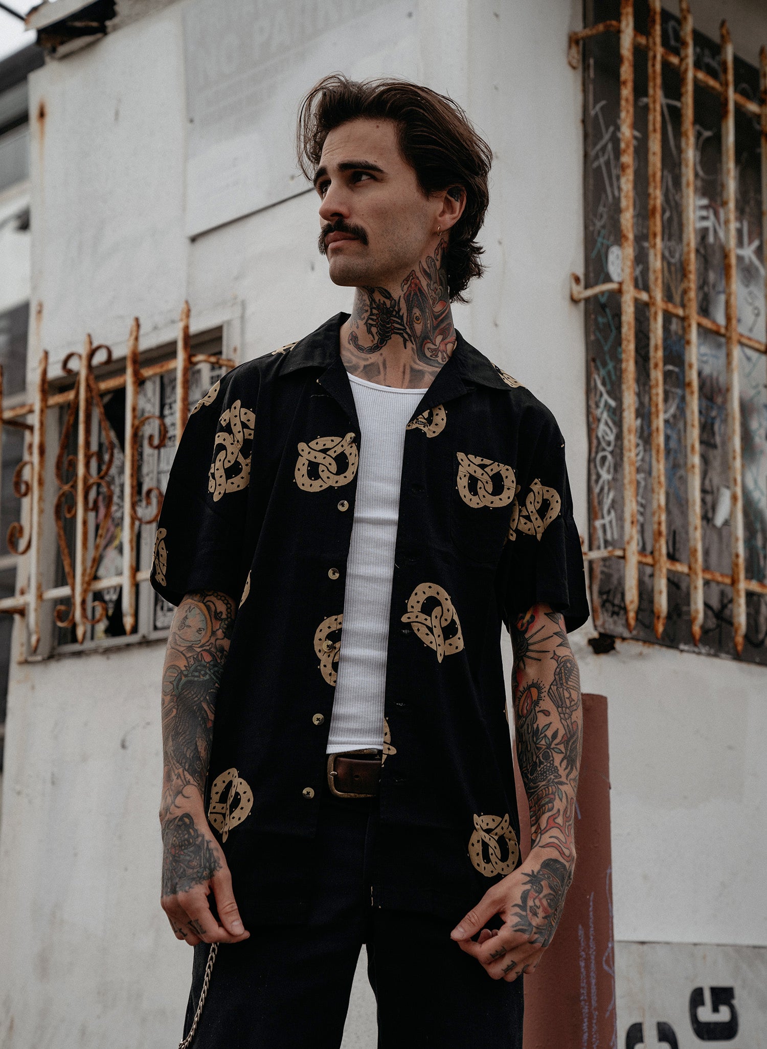 men - Pyknic | Don't Get It Twisted Pretzel Vacation Casual Button-Up Shirt | Button Down Shirt with All Over Graphic Print, Soft Pretzel Shirt, Cool Food Shirt, Best Foodie Shirt, Best Foodie Gift, Food Themed Apparel, Food Tattoo Flash, Oktoberfest Pattern Button Down Shirt, Cool Button Up Shirts, Alternative Lifestyle Brand, Motorcycle Lifestyle Brand, Germany Button Up Shirt