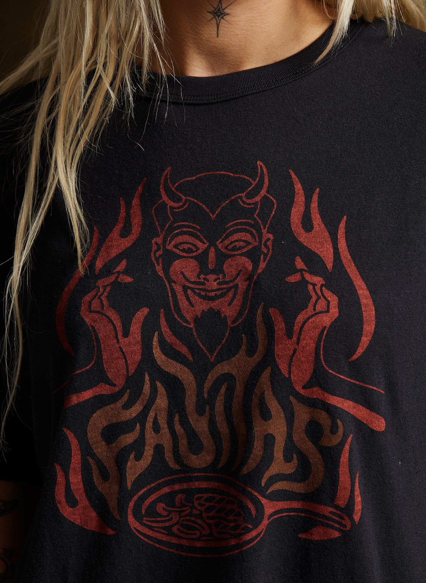 women - Pyknic | Vintage inspired soft graphic tee cotton | Fajitas Mexican Food Tex Mex El Diablo Devil Shirt | Foodie Gift | Food Tshirt | Food Fashion