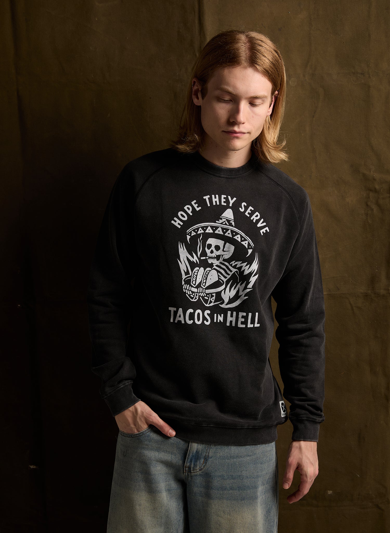 Hope They Serve Tacos in Hell Crewneck