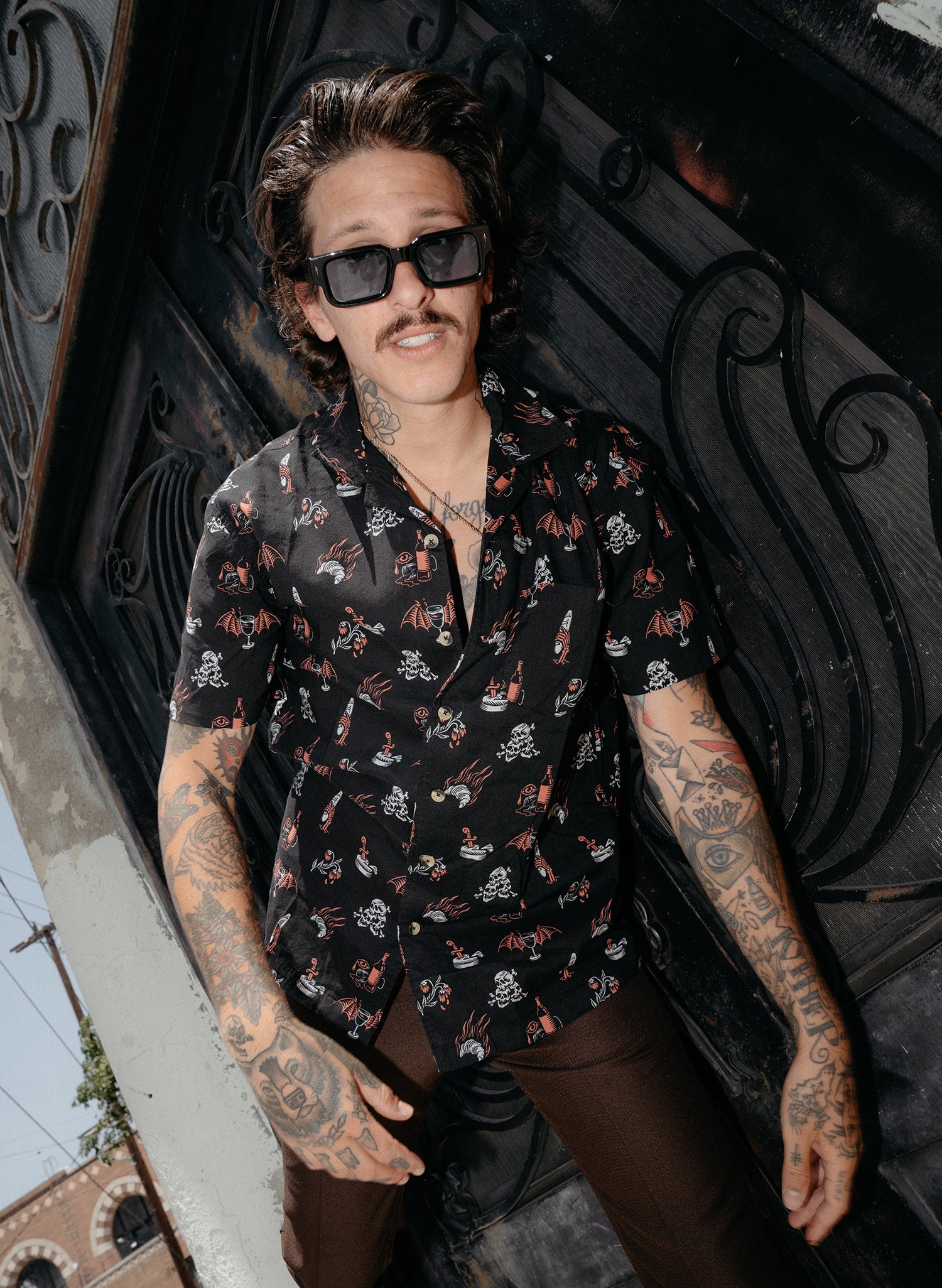 men - Pyknic | Le Sigh Wine Fromage Croissants Baguettes Paris Vacation Casual Button-Up Shirt | Button Down Shirt with All Over Graphic Print, Croissant Shirt, Cool Food Shirt, Best Foodie Shirt, Best Foodie Gift, Food Themed Apparel, Food Tattoo Flash, Cheese and Wine Pattern Button Down Shirt, Cool Button Up Shirts, Alternative Lifestyle Brand, Motorcycle Lifestyle Brand, French Button Up Shirt