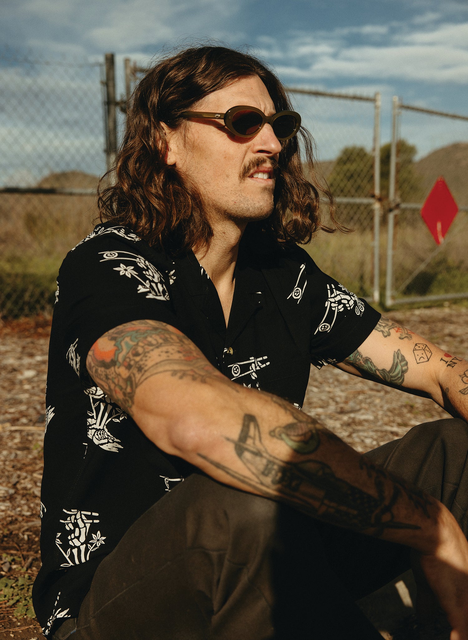 men - Pyknic | Rollin Deep Sushi Vacation Casual Button-Up Shirt | Button Down Shirt with All Over Graphic Print, Japanese Food Shirt, Skeleton Bones Chopsticks Flowers and Sushi Hand Rolls Food Shirt, Best Foodie Shirt, Best Foodie Gift, Food Themed Apparel, Food Tattoo Flash, Cool Button Up Shirts