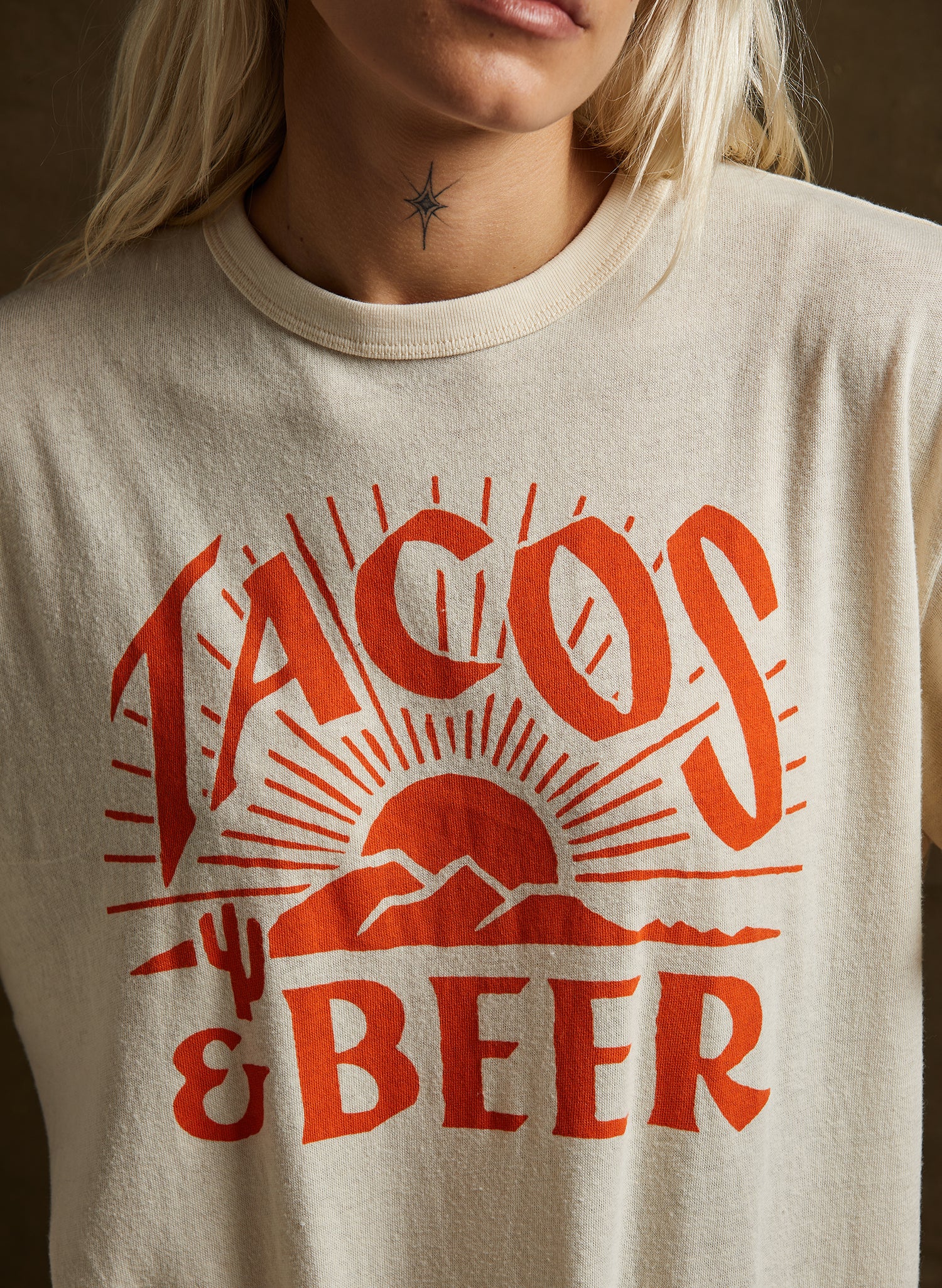 women - Pyknic | Tacos & Beer Desert Texas California Mexican Food Taco Foodie T-shirt, Tex Mex, Food Tshirt, Cerveza, Taco Shirt