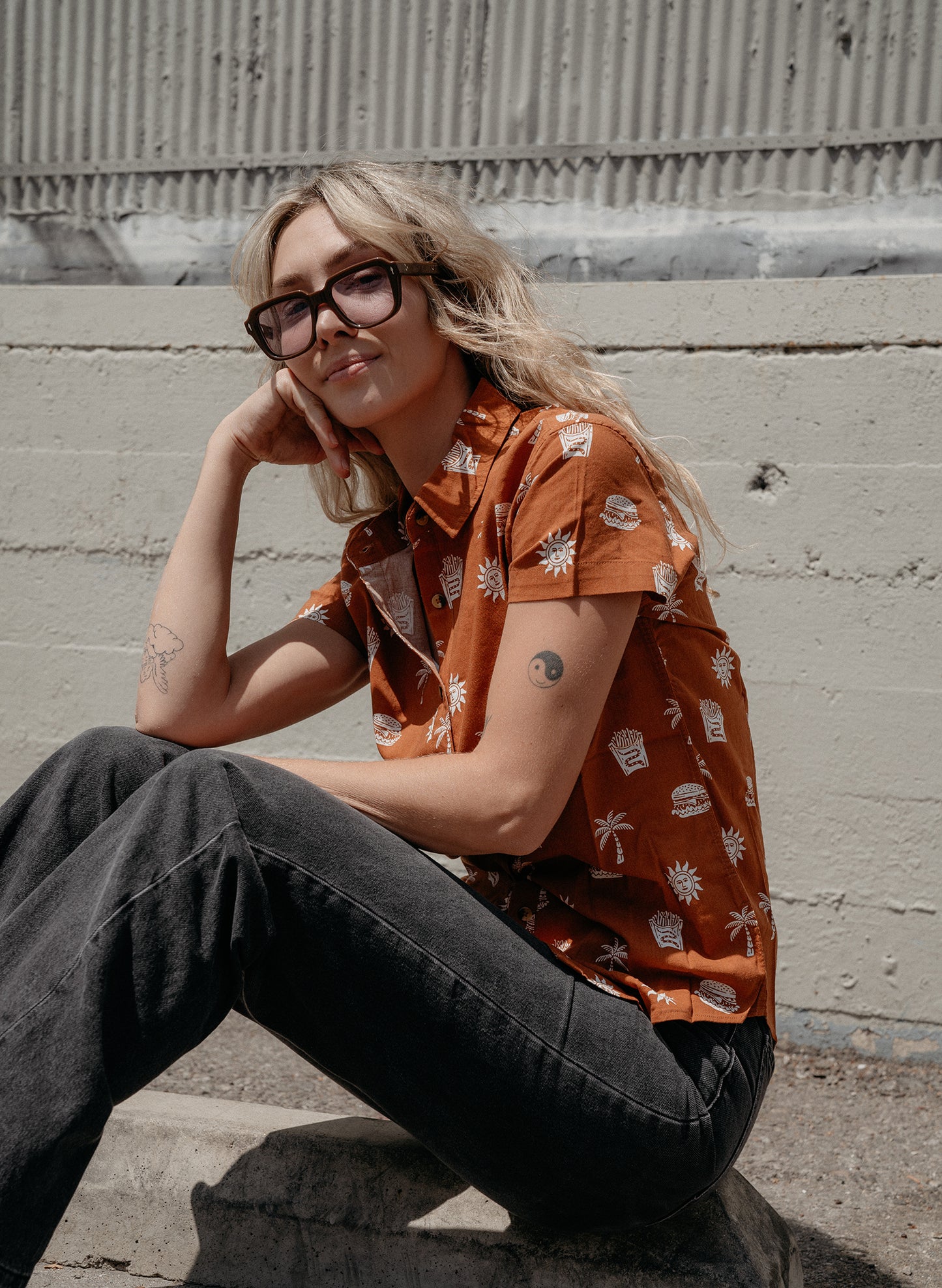 Take It Greasy Women's Button-Up Top