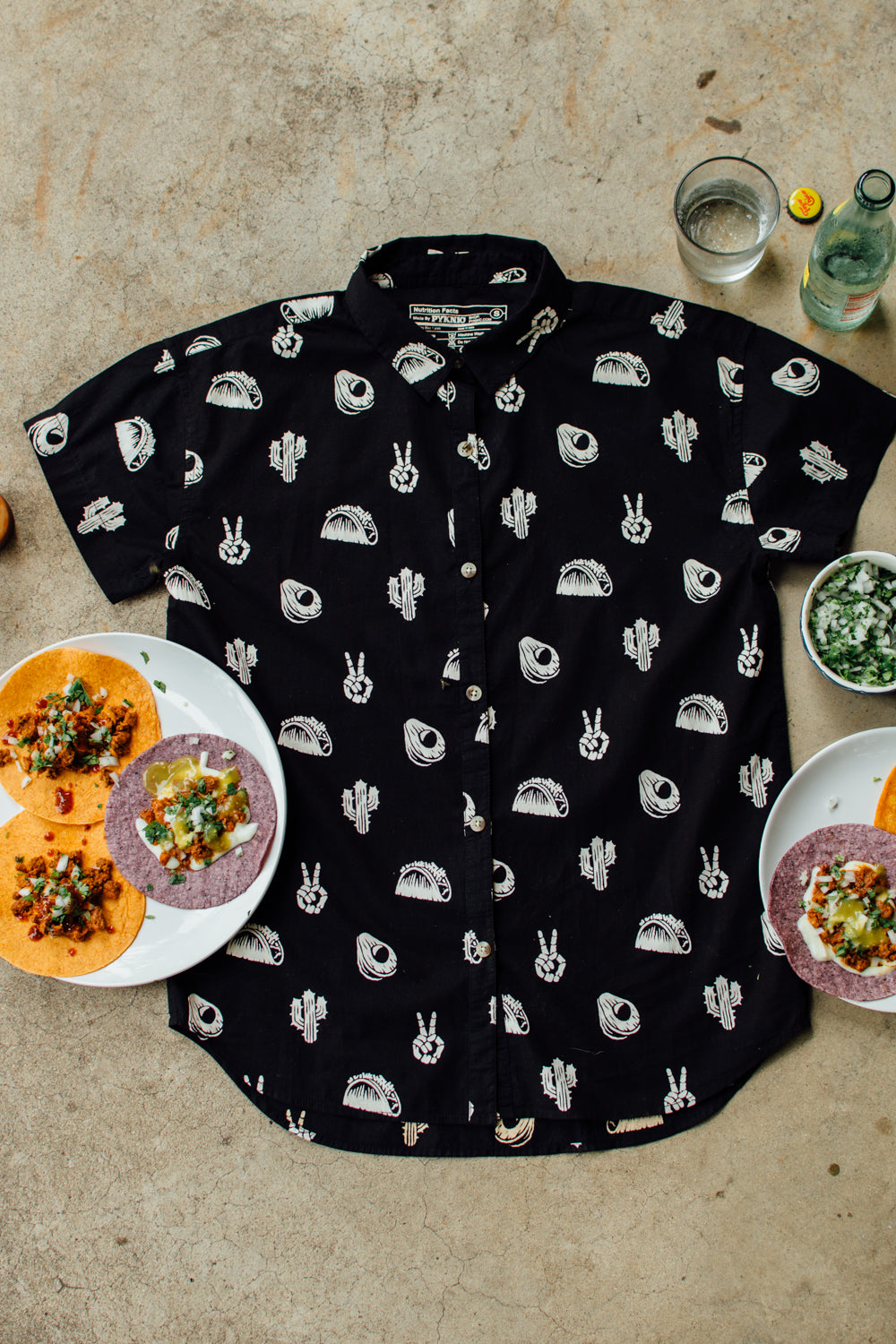 No Problemo Tacos Avocado and Cactus Men's Casual Button-Up Food Shirt –  Pyknic