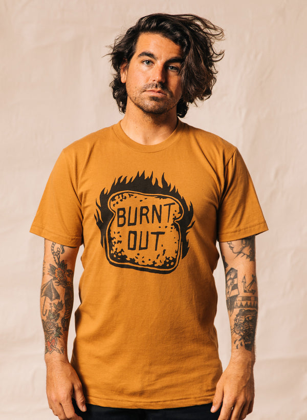 Burnt Out Unisex Graphic Tee. Food Shirt. 100% Cotton | Pyknic