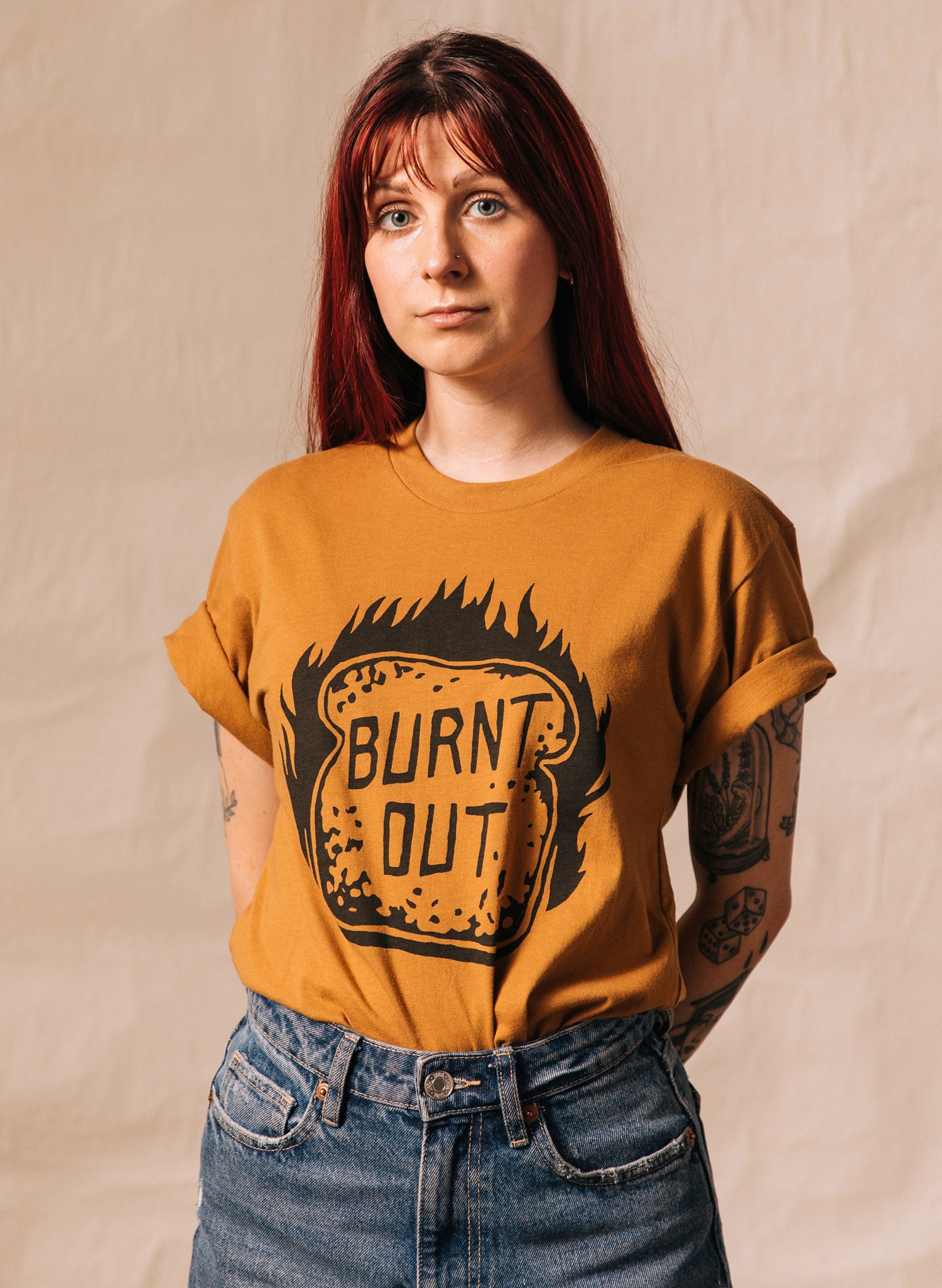women - Pyknic | Burnt Out Bread Mental Health Tshirt Bakery Pastry Tee