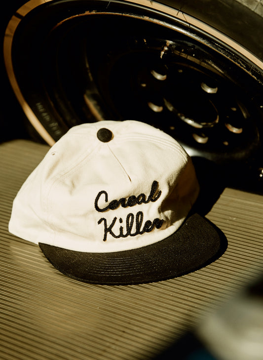 Cereal Killer Chainstitch Unstructured Two Toned Relaxed Fit Field Trip Hat for Breakfast Food Lovers