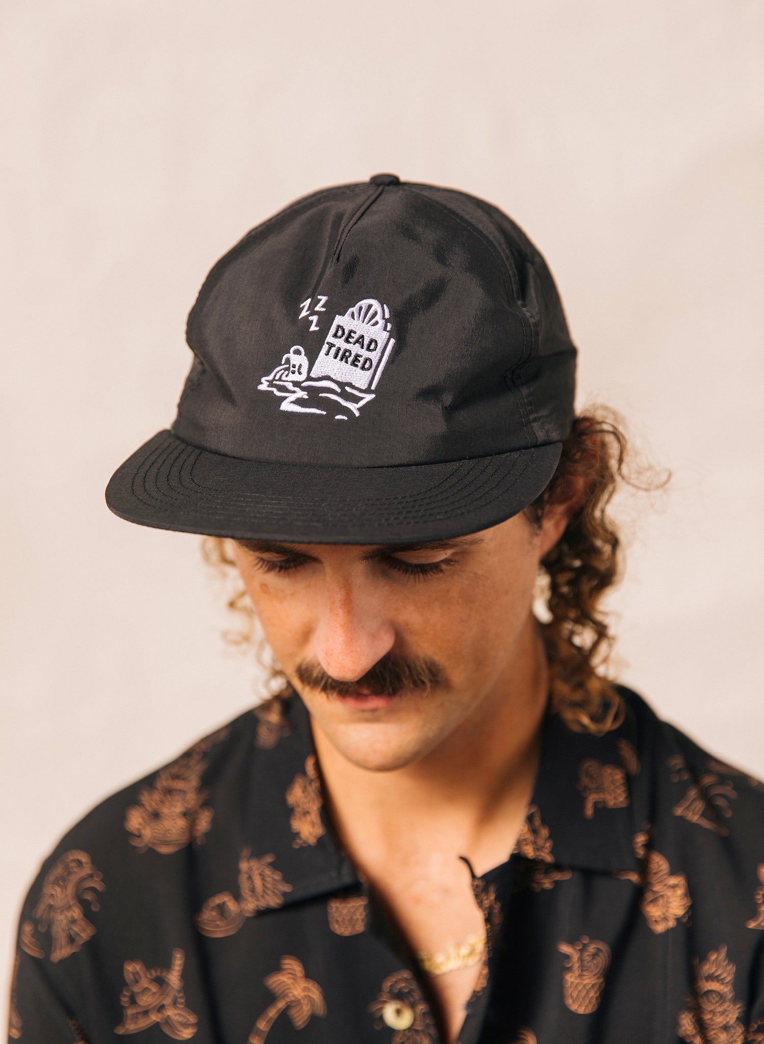 men - PYKNIC | Dead Tired Unstructured 5 Panel Hat Vintage Baseball Cap, Embroidered Strapback Hat, Foodie Gift, Hats for Coffee Lovers, Nylon Hat, Always Tired, Tired Mom Dad