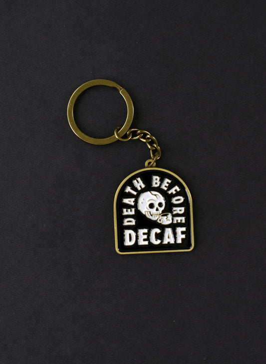 Death Before Decaf Coffee Keychain, Best Coffee Keychain, Coffee Keytag, Coffee Gifts, Foodie Gift