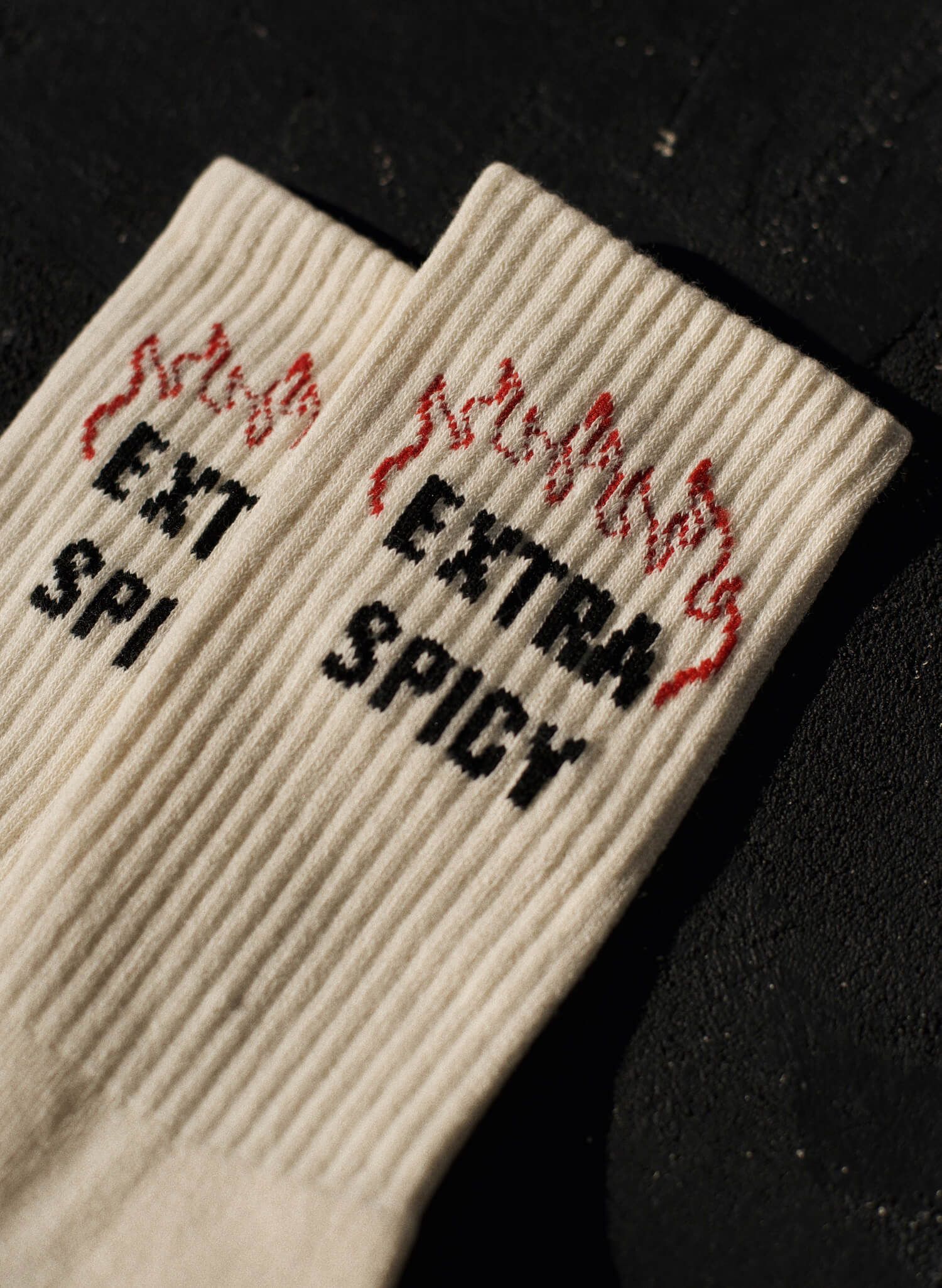Extra Spicy Mood Personality Foodie Sayings Food Slogan Pun Vintage Crew Socks