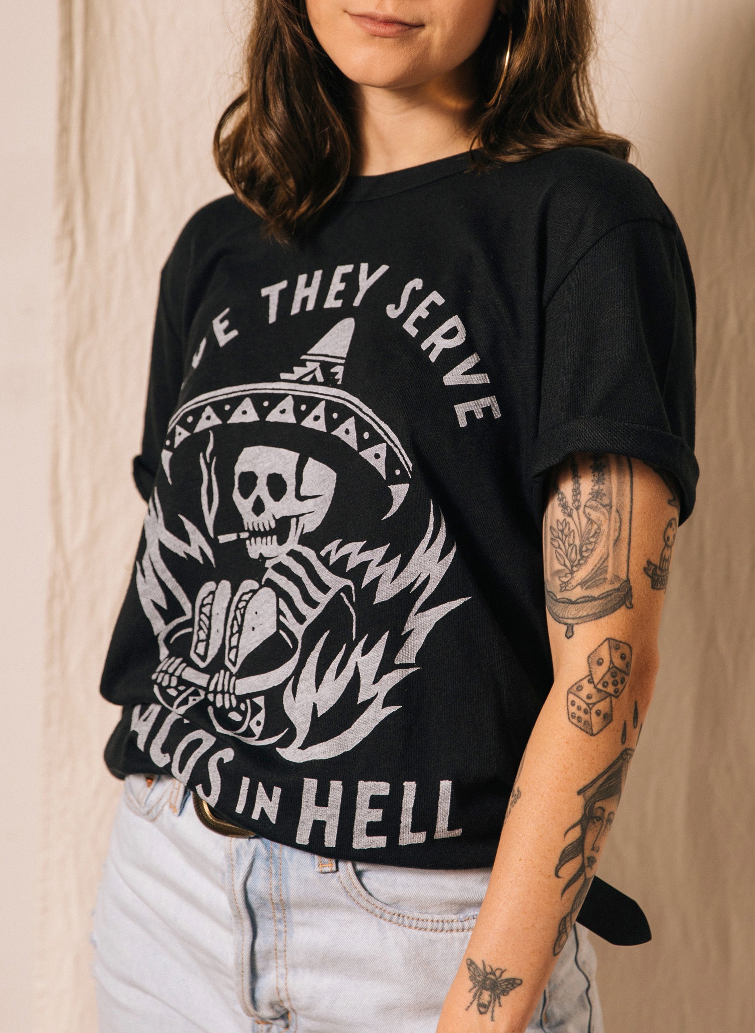Hope They Serve Tacos in Hell Taco Tuesday Al Pastor Food Tee Foodie T-shirt