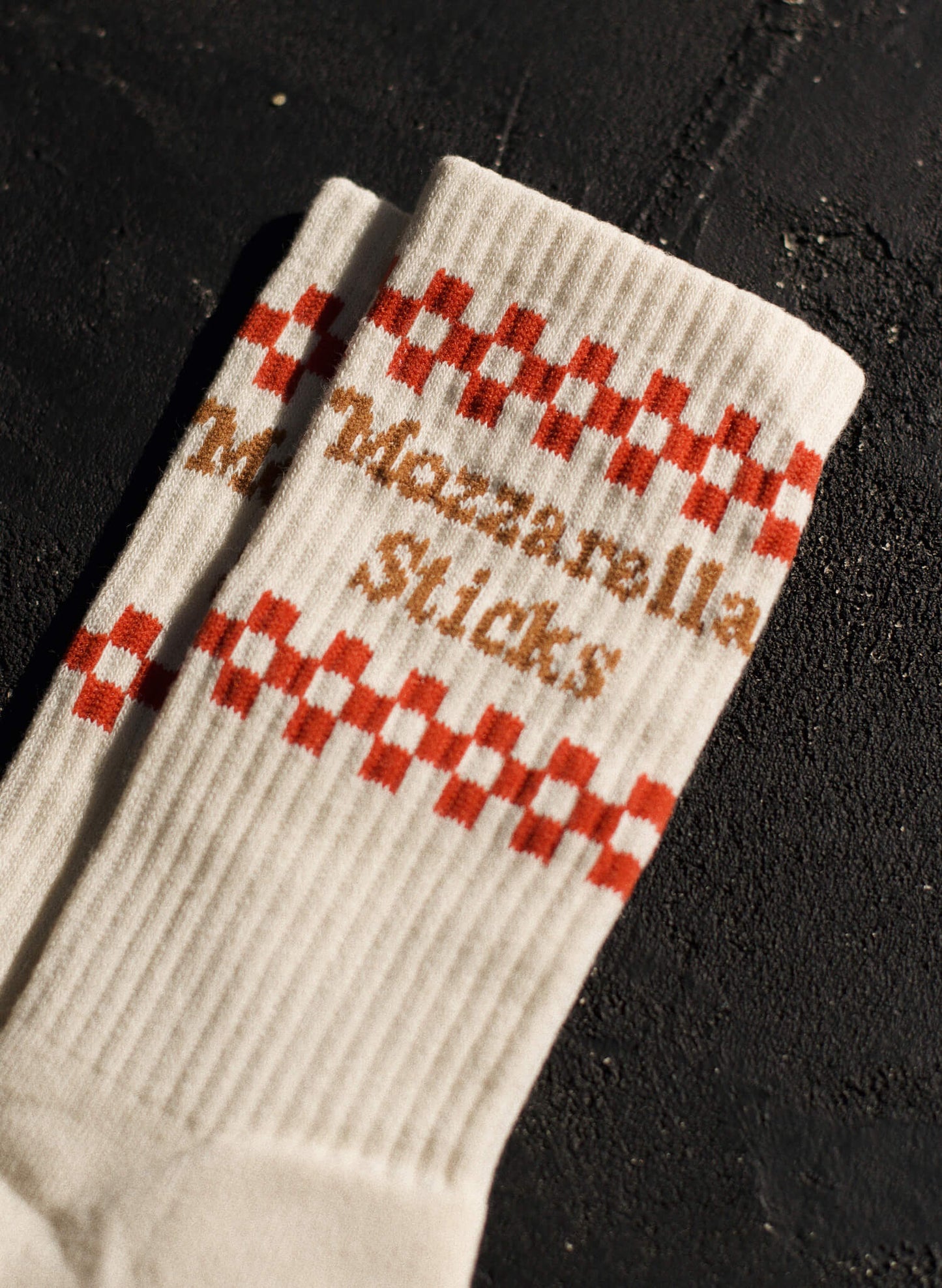 Mozzarella Sticks Italian Food Pizza Foodie Sayings Food Slogan Pun Vintage Crew Socks