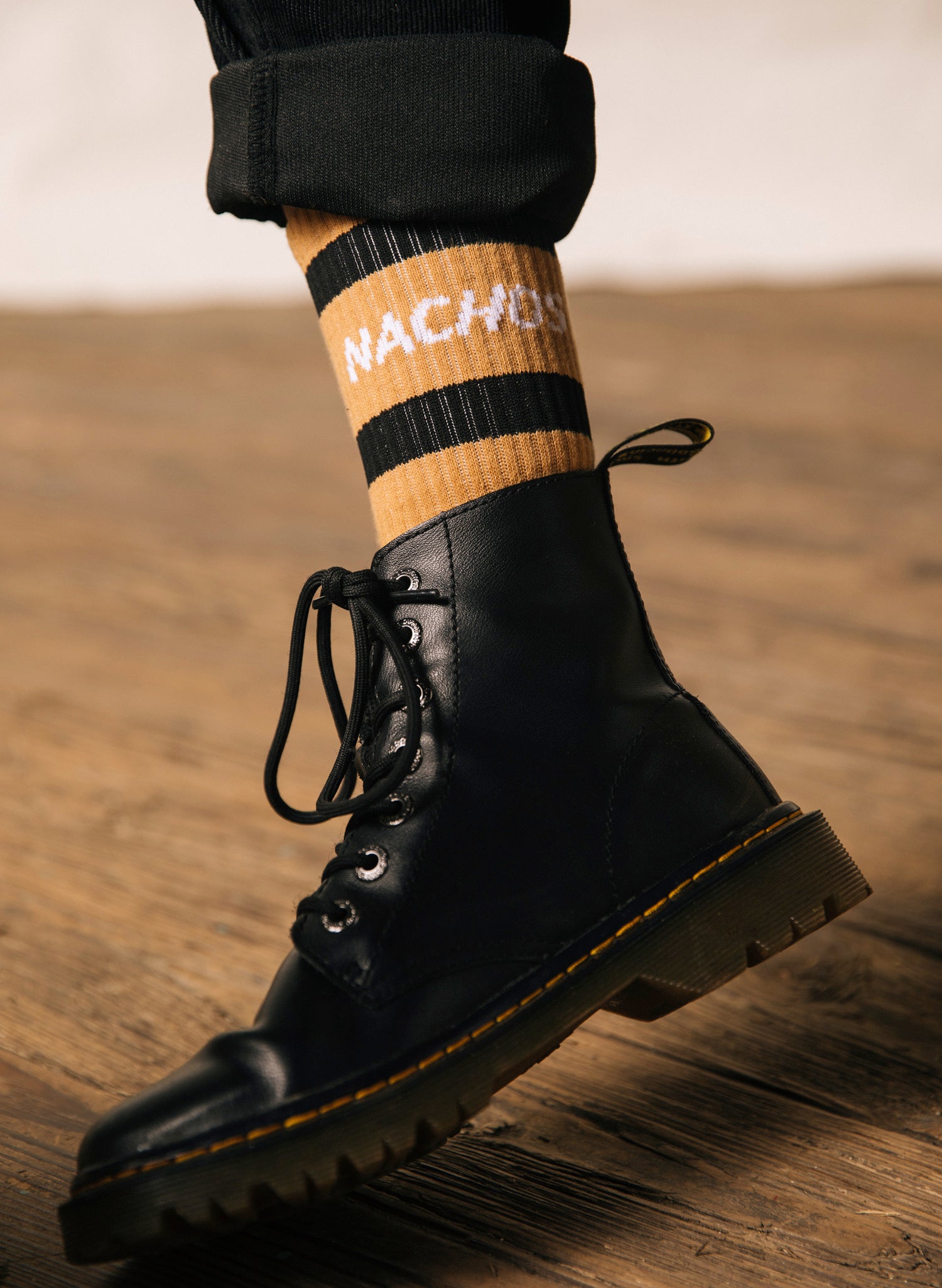 Nachos Fun Foodie Gift Striped Retro Food Crew Socks