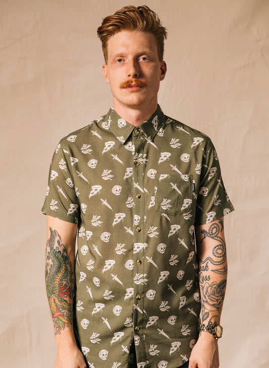 Pizza Slayer Button-Up