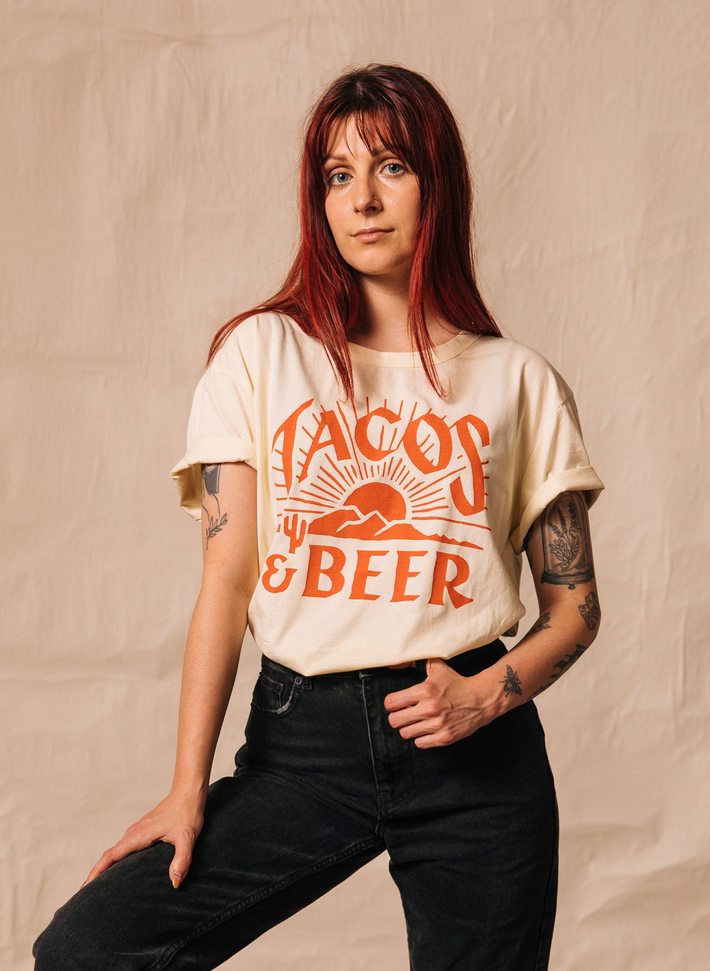 Tacos & Beer Desert Texas Mexican Food Taco Foodie T-shirt